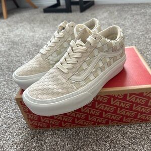 Vans Woven Checkerboard Cream Sneakers